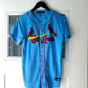 St. Louis cardinals light blue jersey. 14/16 youth large authentic.